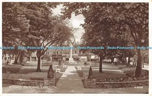 R354787 Strand Gardens Exmouth H 2506 Foto braun Postkarte Valentine and Sons