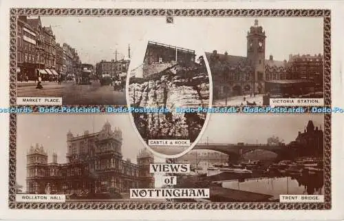 R353162 Ansichten des Nottingham Market Place Victoria Station Wollaton Hall W H S Ki