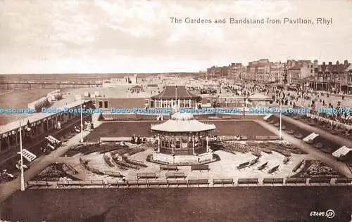 R351448 Rhyl The Gardens and Bandstand From Pavilion Valentine Series 1913