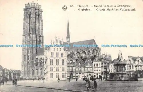 R351603 Malines Grand Place et la Cathedrale P h c B