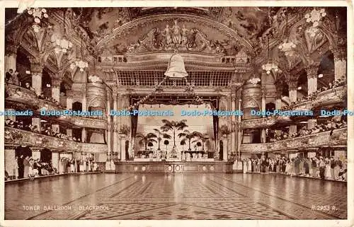 R356472 Tower Ballroom Blackpool H 2953 R Phototype Valentines 1957