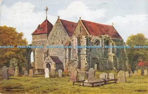 R353412 Winchelsea St Thomas Church J Lachs Aquarell A R Quinton 1964