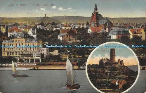 R355112 Der Rhein Godesberg Ruine Godesberg Kunstanstalt N Dienst Bonn Multi Vie