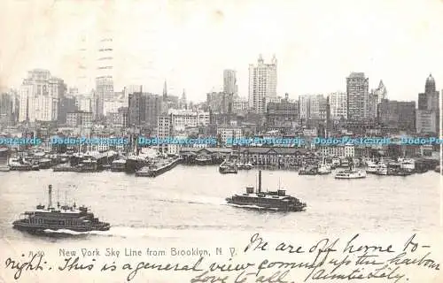 R356572 A 50 New York Sky Line from Brooklyn N Y The Rotograph 1906