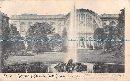 R357882 Torino Giardino e Stazione Porta Nuova R 4 Societa Editrice Cartoline To