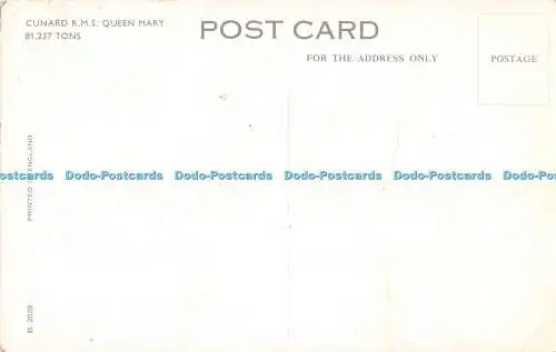 R356636 Cunard R M S Queen Mary B 2029