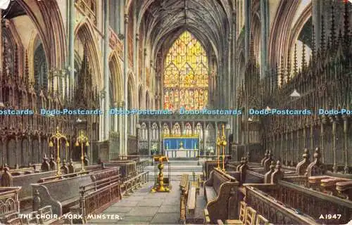 R355205 York Minster The Choir Valentine Art Farbe 1242 V Stil B F C Parr 1967