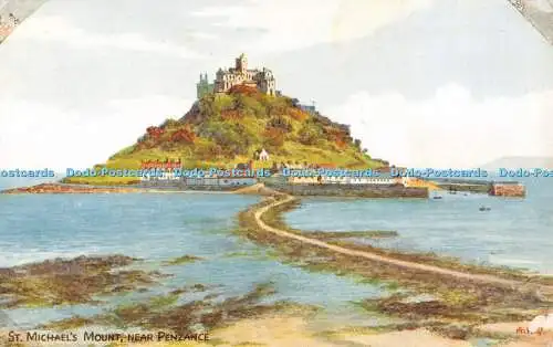 R358185 St Michael Mount Near Penzance J Salmon Water Colour A R Quinton