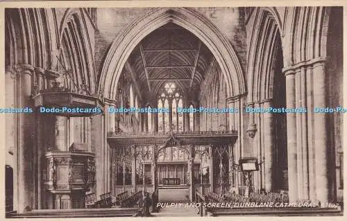 R355488 Dunblane Cathedral Kanzel und Bildschirm Valentine Sepiatype