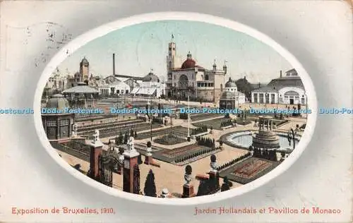 R353857 Exposition de Bruxelles 1910 Jardin Hollandais et Pavillon de Monaco Val
