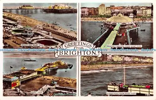 R353862 Grüße aus Brighton Beach und West Pier Regency Square von West Pie