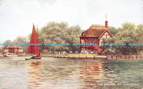 R352140 On the Broads at Wroxham Valentine Art Farbe Brian Gerald 1952