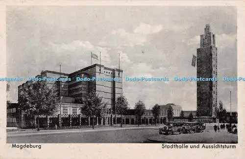 R352158 Magdeburg Stadthalle und Aussichtsturm