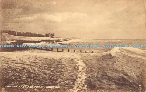 R355595 Worthing High Tide at Splash Point Tuck Sepia No 2024 1922