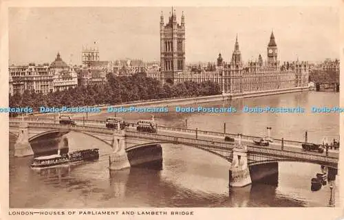 R358317 London Houses of Parliament und Lambeth Bridge P H Boreham Tokim Produkt