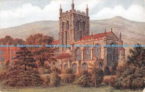 R354040 The Priory Church Malvern J Lachs Aquarellzeichnung von A R Quinton 3