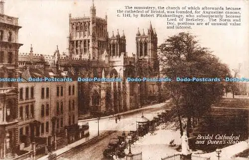 R355824 Bristol Cathedral and Queen Statue R Wilkinson