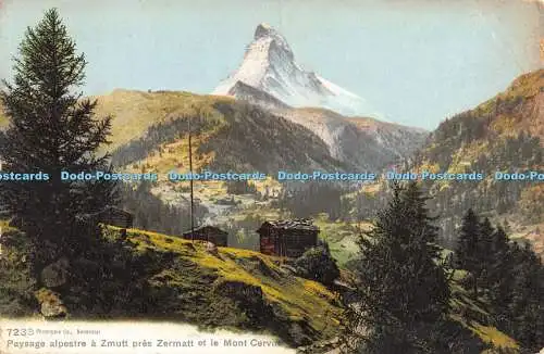 R355932 Paysage Alpestre a Zmutt Pres Zermatt et le Mont Cervin Phototypie Co Ne