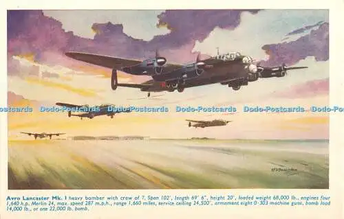 R358737 Avro Lancaster Mk I schwerer Bomber mit Besatzung von 7 Span 102 J Salmon Waterc