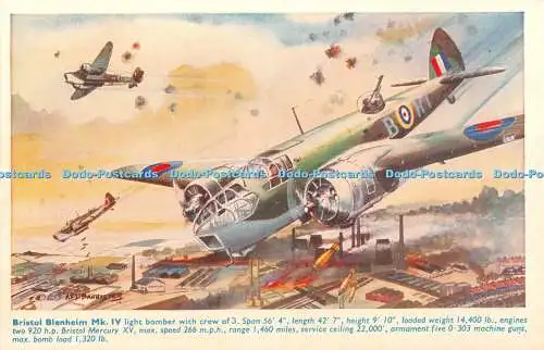 R358738 Bristol Blenheim Mk IV leichter Bomber mit Besatzung von 3 Span 65 4 J Salmon Wa