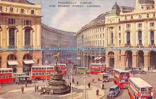 R357535 Piccadilly Circus and Regent Street London Art Farbe E W H Valentines E