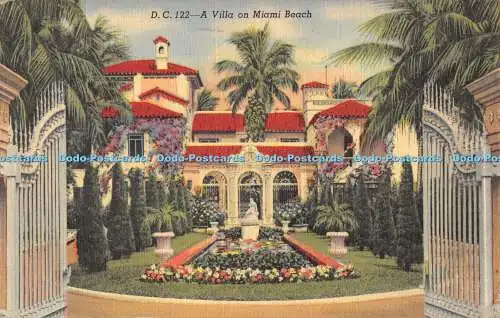 R357582 D C 122 A Villa am Miami Beach Dade County Zeitungshändler Angebot C T Art Co