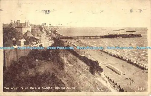 R357665 The West Cliff Pier and Sands Bournemouth 3690 J Welch