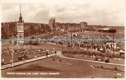 R359502 Margate Marine Gardens and Clock Tower A H and S Paragon Series 1939