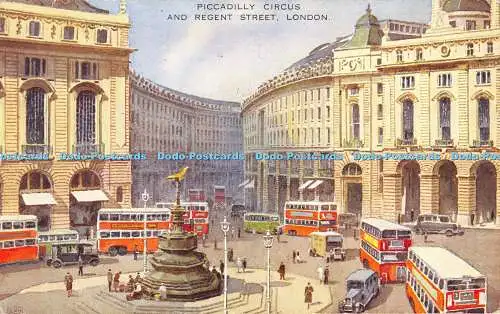 R359693 London Piccadilly Circus and Regent Street Valentine Art Farbe E B H 19