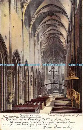 R359857 Nürnberg Lorenz Kirche Inneres mit Altar Ottmar Zieher 1901