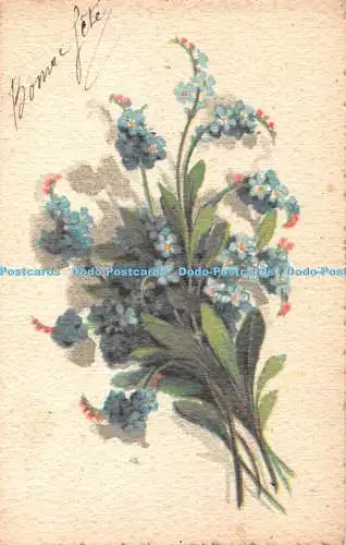 R359919 Bonne Fete Blue Flowers T A M Seria Artistica Acquarello N 1921