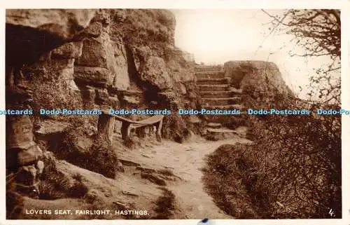 R355561 Hastings Lovers Seat Fairlight RP Postkarte