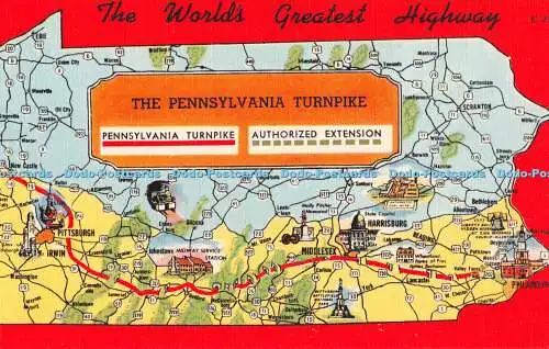 R358094 The World Greatest Highway The Pennsylvania Turnpike Tichnor Bros Howard