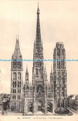 R360410 Rouen La Cathedrale Vue d ensemble Cartes La Cigogne