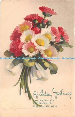 R360659 Geburtstagsgrüße weiß und rosa Blumen Meissner und Buch Kunstler Pos