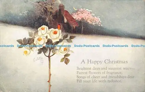 R362531 A Happy Christmas Brightest days and sunniest ways fairst flowers of fr