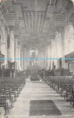 R360670 Birmingham Terior Catedral Church Postkarte 1908