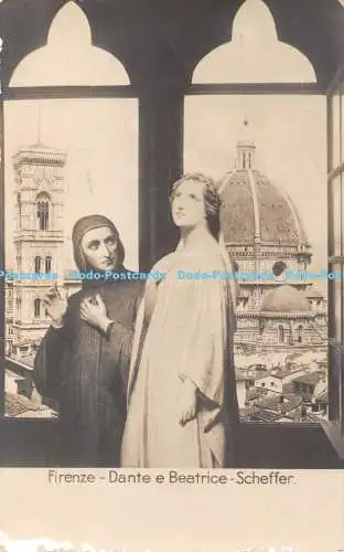 R360839 Firenze Dante e Beatrice Scheffer N P G Diffida Le Nostre Edizioni Sono