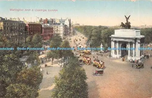 R364073 Wellington Arch und Quadriga London Postkarte