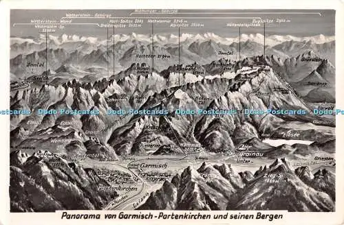 R364222 Panorama von Garmisch Partenkirchen und sein Bergen Nr 101 Cawo Gebirg