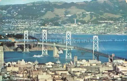 R364409 San Francisco Oakland von Bridge Smith News Co Mirro Krome Karte von H S Cr