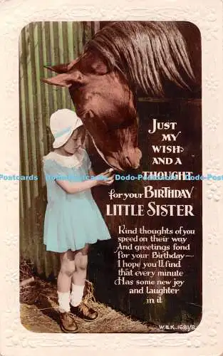 R361205 Just My Wish and a thought for your Birthday Little Sister Horse W and K