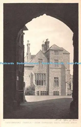 R363094 5 Carisbrooke Castle View through Gate House Arch H M Office of Works Ph