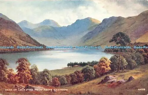 R364625 Head of Loch Fyne From Above Cairndow Valentine Art Farbe 1242 V Style