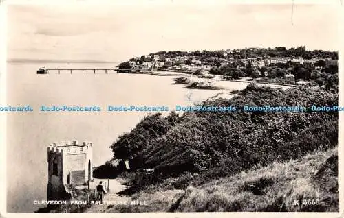 R364642 Clevedon From Salthouse Hill Valentine RP 1956