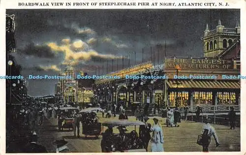 R364681 Atlantic City N J Boardwalk Blick vor Steeplechase Pier bei Nacht