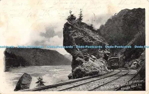 R366212 N Y Niagarafälle durch die Schlucht mit Trolley 1909