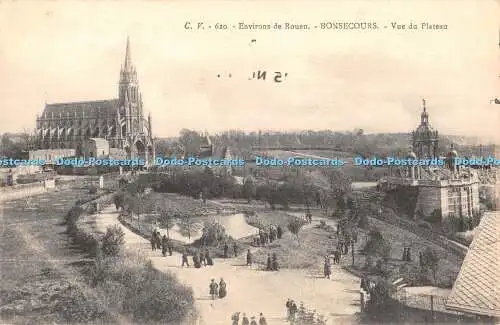 R364770 Environs de Rouen Bonsecours Vue du Plateau C V Passed by Censor No 1081