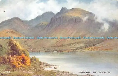 R364823 Wastwater and Scawfell Valentine Art Farbe E H Thompson