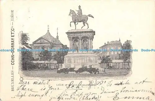 R366385 Lüttich Statue Karl der Große Postkarte 1903